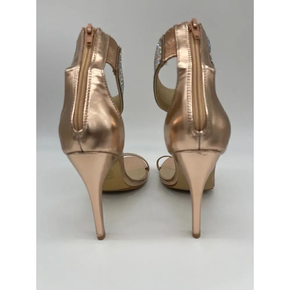 PrettyLittleThing Rose Gold Rhinestone Stiletto Size 5 - Picture 5 of 8